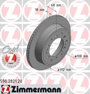 Гальмівні диски задні ZIMMERMANN 590282120 (фото 1)