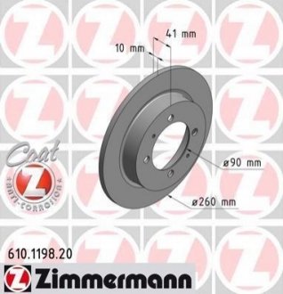 Тормозные диски задние ZIMMERMANN 610119820 (фото 1)